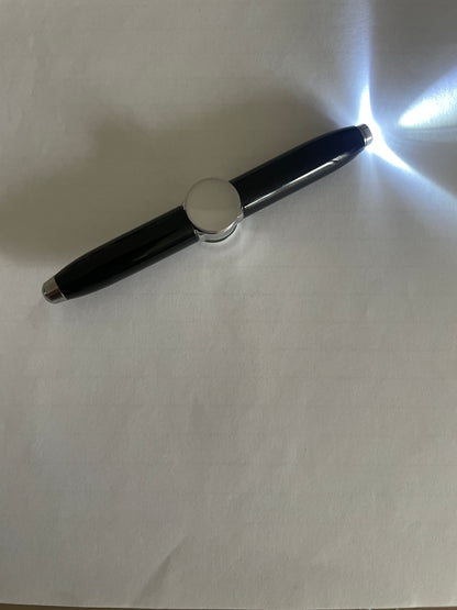 Stylo à bille LED rotatif avec gyroscope en métal - Gadget de décompression pour adultes et enfants.